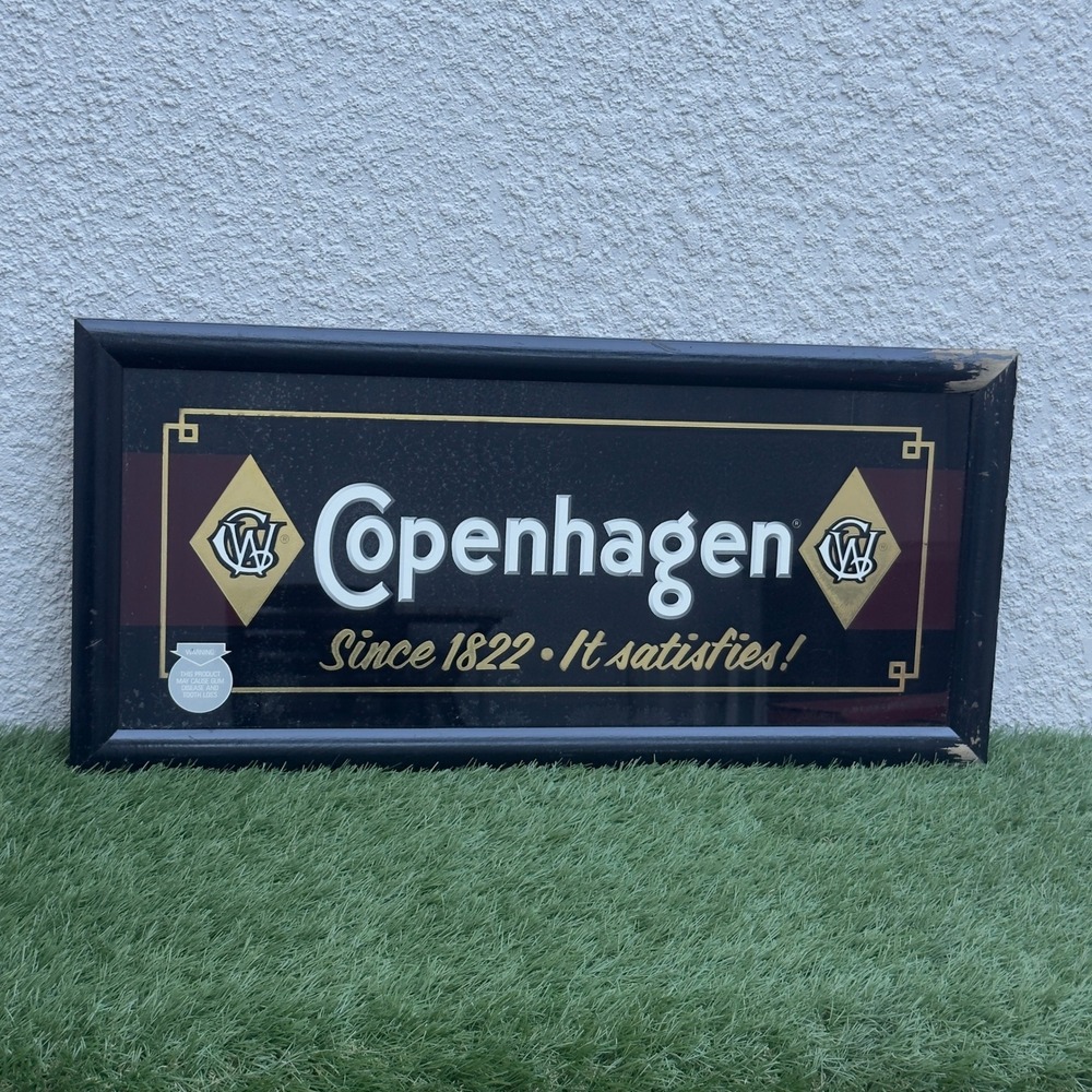 Copenhagen Snuff Advertising Mirror Vintage Bar Sign Tabacco Collectible Decor